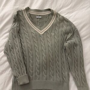 Aritzia TNA V-Neck Sweater in Sage Green